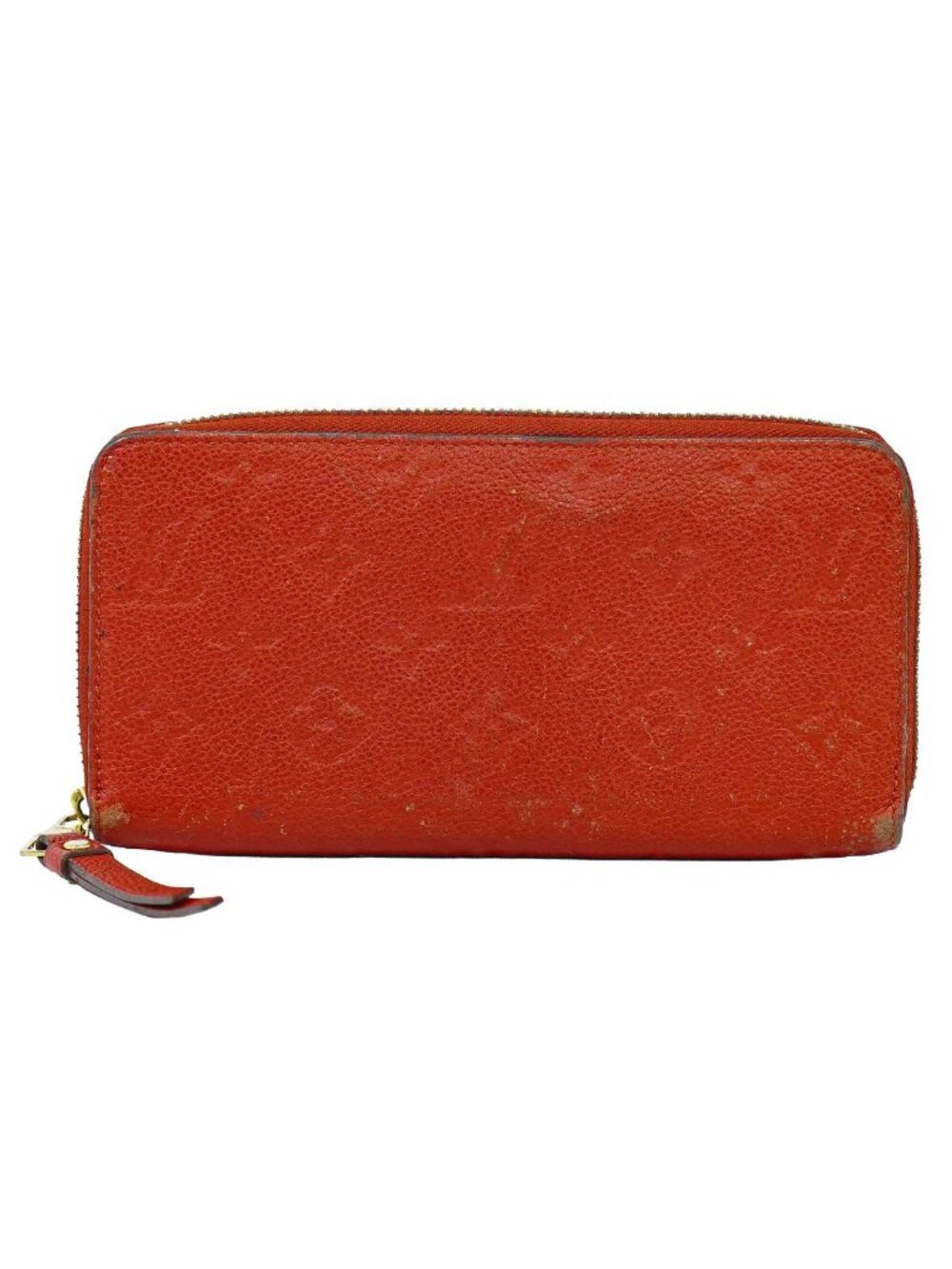 Louis Vuitton LV Zippy Wallet Monogram Empreinte Leather Orian Red